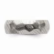 Damascus Steel Polished Faceted 7mm Band