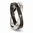 Stainless Steel Black IP-plated with CZ Ring - Birthstone Company