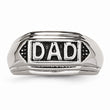 Stainless Steel Black Enamel Polished Dad Band