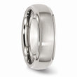 Stainless Steel Ridged Edge 7mm Brushed and Polished Band