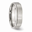 Stainless Steel Grooved Edge 6mm Brushed and Polished Band