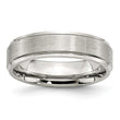 Stainless Steel Grooved Edge 6mm Brushed and Polished Band
