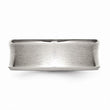 Stainless Steel Beveled Edge Concave 8mm Brushed Band