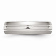 Stainless Steel Grooved 6mm Brushed and Polished Band