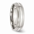 Stainless Steel Grooved 6mm Brushed and Polished Band