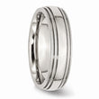 Stainless Steel Grooved and Beaded 6mm Polished Band