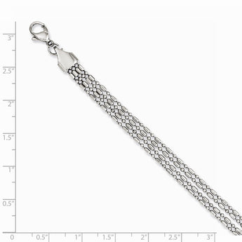 Stainless Steel Multichain 7.5in Bracelet