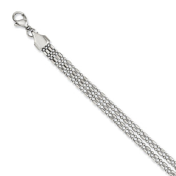 Stainless Steel Multichain 7.5in Bracelet