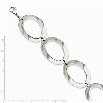 Stainless Steel Polished Ovals 8in Bracelet