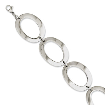 Stainless Steel Polished Ovals 8in Bracelet
