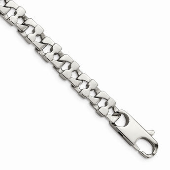 Stainless Steel Square Link 8.5in Bracelet