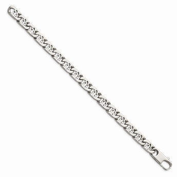 Stainless Steel Polished Oval Links 8.5in Bracelet