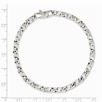 Stainless Steel Polished Oval Links 7.75in Bracelet