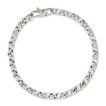 Stainless Steel Polished Oval Links 7.75in Bracelet
