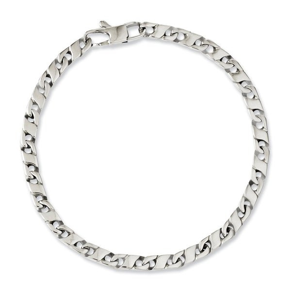 Stainless Steel Polished Oval Links 7.75in Bracelet