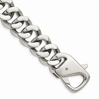 Stainless Steel Polished Heavy Link 8.5in Bracelet