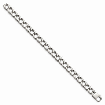 Stainless Steel Polished Square Link 8.5in Bracelet