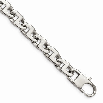 Stainless Steel Polished Fancy Squares Link Bracelet