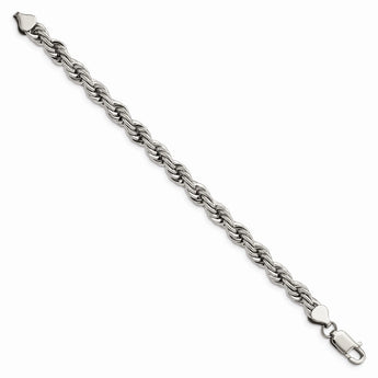 Stainless Steel Polished 7mm Rope Bracelet
