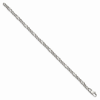 Stainless Steel Polished 4mm Figaro Bracelet
