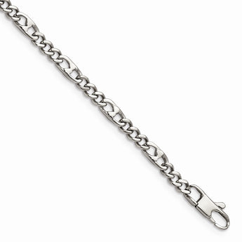 Stainless Steel Polished 4mm Figaro Bracelet