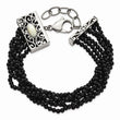 Stainless Steel Polished MOP/Black Onyx w/1.50in ext Bracelet