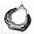 Stainless Steel Black Rubber Multi-layer Bracelet