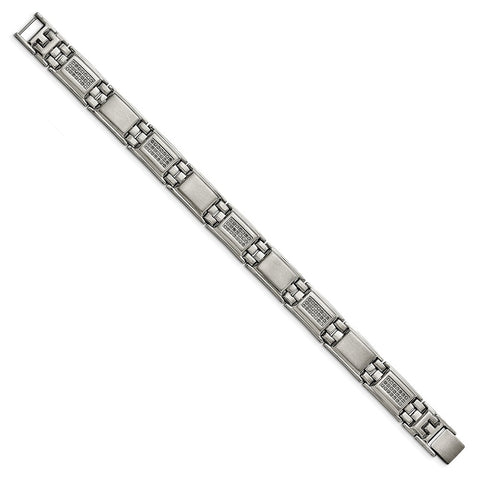 Stainless Steel Polished/Matte 3/4ct tw. Diamond Bracelet