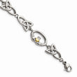 Stainless Steel Polished Yellow IP-plated Claddagh Bracelet