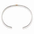 Stainless Steel Polished Rose IP-plated Hammered Heart Cuff Bangle