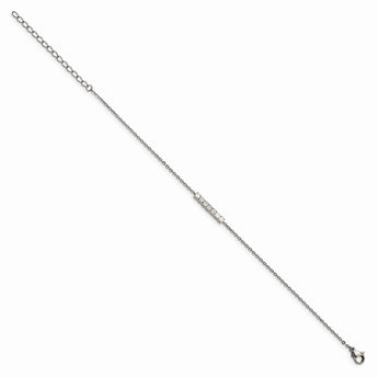 Stainless Steel Polished Beaded 7 inch with 2 inch ext. Bracelet