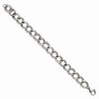 Stainless Steel Polished and Textured 8 inch Link Bracelet