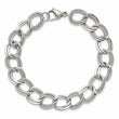 Stainless Steel Polished and Textured 8 inch Link Bracelet
