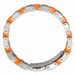Stainless Steel Orange Rubber 8in Bracelet