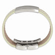 Stainless Steel Brushed White Leather ID Bracelet