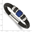 Stainless Steel Brushed/Polished Blk IP Blue IP Blk Rubber Blk Leather Brac