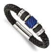 Stainless Steel Brushed/Polished Blk IP Blue IP Blk Rubber Blk Leather Brac