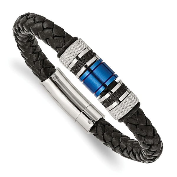 Stainless Steel Brushed/Polished Blk Enamel Blue IP Purple IP Blk Rubber Bl