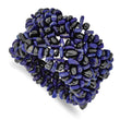 Lapis Lazuli and Black Tourmaline Wide Stretch Bracelet