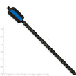 Stainless Steel Brushed and Polished Black IP w/Blue Enamel 8in Bracelet