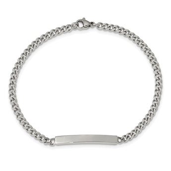 Stainless Steel Polished Flat Curb Chain 8.5in ID Bracelet