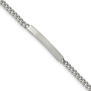 Stainless Steel Polished Flat Curb Chain 8.5in ID Bracelet
