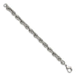 Stainless Steel Polished Textured Fancy Rope 8in Bracelet