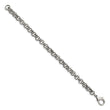 Stainless Steel Polished Textured Link 8.25in Bracelet