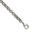 Stainless Steel Polished Textured Link 8.25in Bracelet