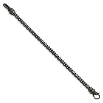 Stainless Steel Antiqued Box Chain 8.5 inch Bracelet