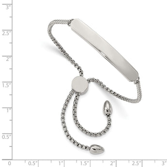Stainless Steel Polished Adjustable ID Bracelet