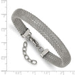 Stainless Steel Polished Mesh 7.5in with 1.25in Bracelet