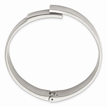 Stainless Steel Brushed and Polished 13mm Hinged Bangle