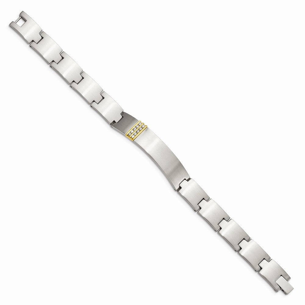 14k with Stainless Accent Bracelet Company – Diamond Birthstone ID Steel
